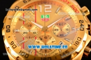 Tag Heuer Formula 1 Miyota OS20 Quartz Yellow Gold Casd with White Stick Markers and Black Rubber Strap