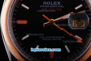 Rolex Milgauss Oyster Perpetual Automatic Movement Black Dial with RG Bezel and Two Tone Strap