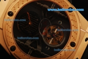 Hublot King Power Tourbillon Automatic Movement Rose Gold Case with Black Dial and Rubber Strap