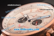 Ulysse Nardin Maxi Marine Chronograph Miyota OS20 Quartz Rose Gold Case with White Dial and Black Rubber Strap