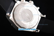 Breitling Avenger Swiss Valjoux 7750 Automatic Movement Steel Case with Black Dial-Silver Markers and Black Rubber Strap