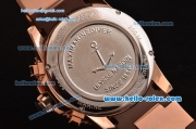 Ulysse Nardin Maxi Marine Diver Chrono Miyota OS20 Quartz Rose Gold Case with Brown Rubber Strap Brown Dial 7750 Coating