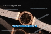 Hublot Classic Fusion 9015 Auto Rose Gold Case with Grey Dial and Grey Leather Strap