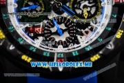 Richard Mille RM 60-01 Asia 2813 Automatic PVD Case with Skeleton Dial and Blue Rubber Strap PVD Bezel (EF)