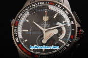 Tag Heuer Grand Carrera Calibre 36 Chronograph Miyota Quartz Movement Black Dial with PVD Case and Black Leather Strap