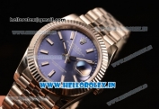 Rolex Datejust 37mm Swiss ETA 2836 Automatic Steel Case with Jubilee Steel Bezel Blue Dial Stick Steel Bracelet