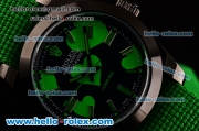 Rolex Milgauss "I lover you" Bamford Editon Green Asia 2813 Automatic PVD Case Green Nylon Strap with Black Dial Green Stick Markers