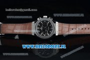 Hublot Classic Fusion Chronograph Swiss Valjoux 7750 Automatic Steel Case with Black Dial Stick Markers and Brown Genuine Leather Strap