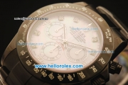 Rolex Daytona Chronograph Swiss Valjoux 7750 Automatic PVD Case and White MOP Dial-PVD Strap