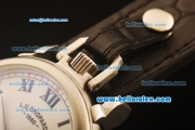 Chopard L.U.C Asia 6498 Manual Winding Steel Case with White Dial and Black Leather Strap