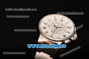 Ulysse Nardin Marine Chrono Asia Automatic Steel Case with Roman Numeral Markers and White Dial