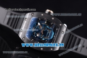 Richard Mille RM052 Miyota 9015 Automatic PVD Case with Skull Dial Dot Markers and Black Rubber Strap