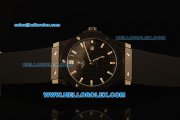 Hublot Classic Fusion Swiss ETA 2824 Automatic PVD Case with Black Grid Dial and Black Rubber Strap - 1:1 Original