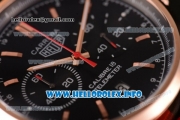 Tag Heuer Carrera Calibre 18 Miyota Quartz Rose Gold Case with Black Dial Stick Markers and Red/Black Nylon Strap