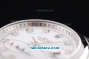 Rolex Datejust Oyster Perpetual Swiss ETA 2836 Automatic Movement Silver Case with White Dial and Diamond Markers