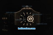 Bvlgari Daniel Roth Endurer Automatic Movement PVD Case with Black Dial and Black Leather Strap