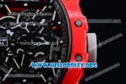 1:1 Richard Mille RM 35-02 RAFAEL NADA Japanese Miyota 9015 Automatic Red PVD Case with Skeleton Dial White Crown Red Rubber Strap