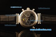 IWC Da-Vinci Automatic Steel Case with Black Dial and Black Leather Strap-Moonphase Display IWC Da-Vinci Automatic Steel Case with Black Dial and Black Leather Strap-Moonphase Display
