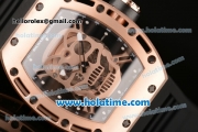 Richard Mille RM52-01 AN CA-CE Swiss ETA 2671 Automatic Rose Gold Case with Black Rubber Bracelet White Markers and Skeleton Dial - 1:1 Original