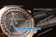 Patek Philippe Grand Complication Sky Moon Celestial Compass Miyota 9015 Automatic Rose Gold Case with Black Dial and Black Genuine Leather Strap (GF)