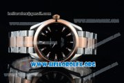 Omega Seamaster Aqua Terra 150M Clone Omega 8500 Automatic Two Tone Case/Bracelet with Black Dial Rose Gold Stick Markers (YF)