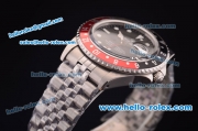 Rolex GMT Master Vintage Swiss ETA 2836 Automatic Full Steel with Black/Red Bezel and Black Dial-White Markers