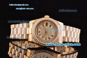 Rolex Masterpiece Swiss ETA 2836 Automatic Full Gold with Diamond Bezel and Diamond Dial