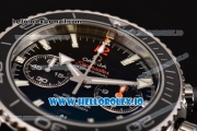 Omega Seamaster Planet Ocean Chrono Swiss Valjoux 7750 Automatic Steel Case with Black Dial and Stick Markers (BP)