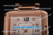 Cartier Tank Anglaise Miyota 9015 Automatic Rose Gold Case/Bracelet with Silver Dial and Diamonds Markers