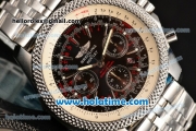 Breitling For Bentley Asia Valjoux 7750 Automatic Movement White Bezel with Brown Dial and SS Strap