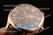 Cartier Drive de Cartier Asia Automatic Rose Gold Case with Black Dial and Black Leather Strap (ZF)