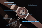 Ulysse Nardin Maxi Marine Chrono Japanese Miyota OS20 Quartz Stainless Steel Case with Brown Rubber Strap and Brown Dial