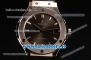 Hublot Classic Fusion Japanese Miyota 9015 Automatic Movement Steel Black Dial and Stick Markers Leather Strap (JF)