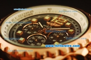 Breitling Chronospace Chronograph Quartz Rose Gold Case with Black Dial and Black Rubber Strap