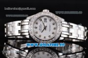 Rolex Datejust Pearlmaster Swiss ETA 2671 Automatic Full Steel with Diamond Bezel and White Dial