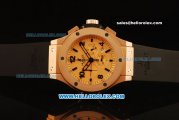 Hublot Big Bang Swiss Valjoux 7750 Automatic Movement Rose Gold Case with Black Markers and Black Rubber Strap
