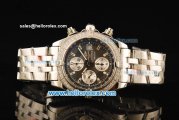 Breitling Chronomat Evolution Chronograph Swiss Valjoux 7750 Automatic Movement Steel Case with Diamond Bezel and Grey Dial