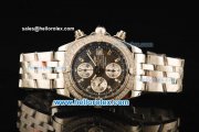 Breitling Chronomat Evolution Chronograph Swiss Valjoux 7750 Automatic Movement Steel Case with Diamond Bezel and Grey Dial