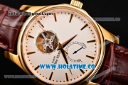 Patek Philippe Calatrava Tourbillon Swiss ETA 2824 Automatic Yellow Gold Case with Stick Markers and White Dial