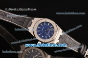 Audermars Piguet Royal Oak Classic Automatic with Silver Bezel ,Black Dial and Blue Leather Strap