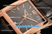 Vacheron Constantin Historiques Toledo Miyota Quartz Rose Gold Case with Stick Markers and Black Dial