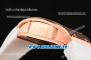 Richard Mille RM007 Miyota 6T51 Automatic Rose Gold Case with Diamonds Dial and White Rubber Strap