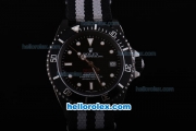 Rolex Sea-Dweller Pro-Hunter Oyster Perpetual Swiss ETA 2836 Automatic Movement with Black Dial and Case-White Marking and Nylon Strap Vintage-Air Vent Edition