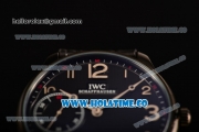 IWC Portugieser Hand-Wound Asia 6497 Manual Winding PVD Case with Black Dial and Silver Arabic Numeral Markers