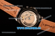 Breitling Chronospace Swiss Valjoux 7750 Automatic PVD Case with White Markers Black Dial and Black Leather Strap