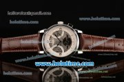 Patek Philippe Grand Complications Chrono Asia HT1035-Tourbillon Automatic Steel Case with Brown Leather Bracelet and Silver/White Dial