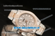 Rolex Day Date II RG Two Tone Case With All Diamond Roman ETA 2836 Auto Best Edition