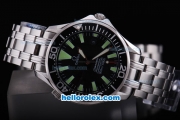 Omega Seamaster Chronometer Automatic with Black Dial,Green Marking and Black Bezel