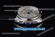 Cartier Cle de Cartier Chrono Japanese Miyota OS20 Quartz Steel Case with White Dial and Black Leather Strap