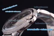 Cartier Ballon bleu de Automatic Full Steel with Diamond Bezel and Skeleton Dial